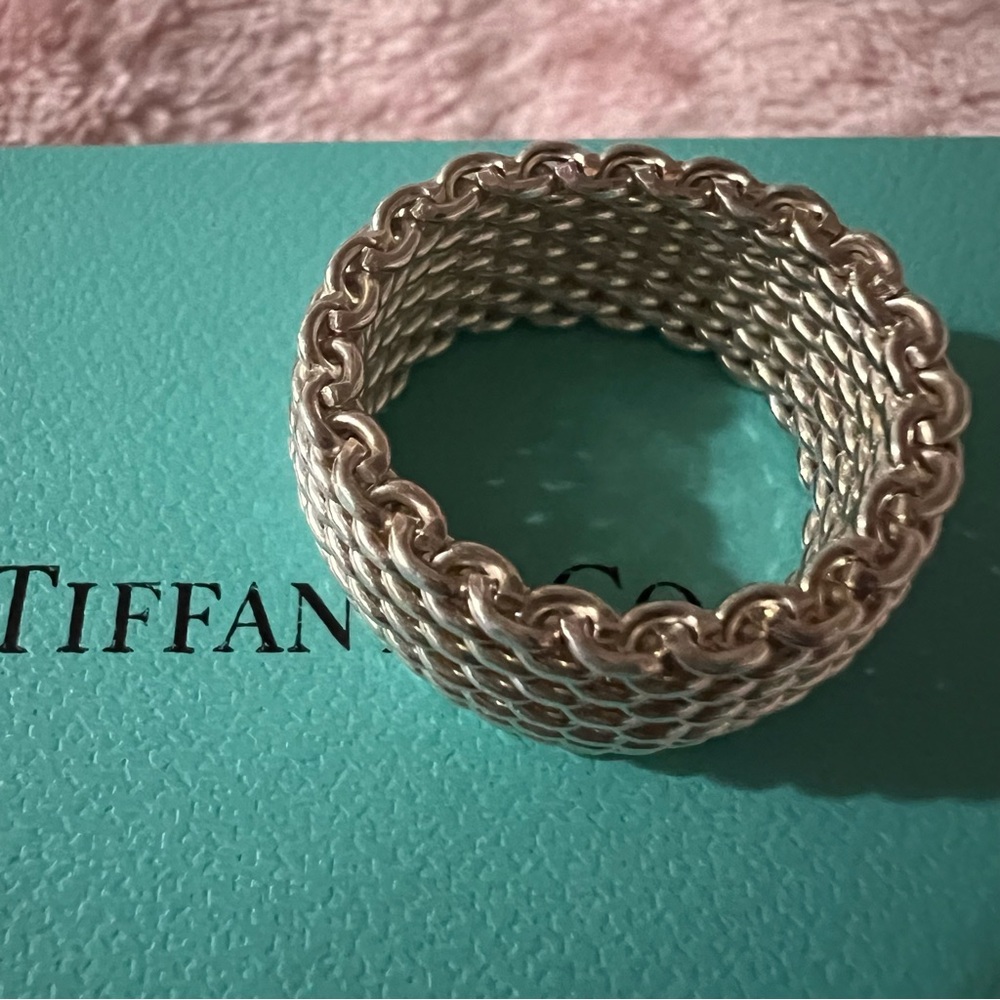 Tiffany & Co. Somerset Mesh Ring Size 7 | Authentic